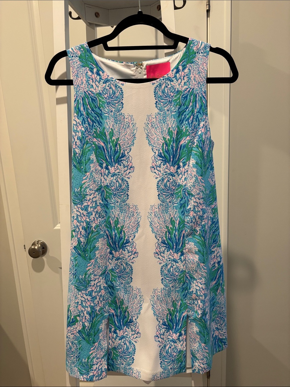 Lilly Pulitzer White Romper with Blue, Green and Pink Tropical Print